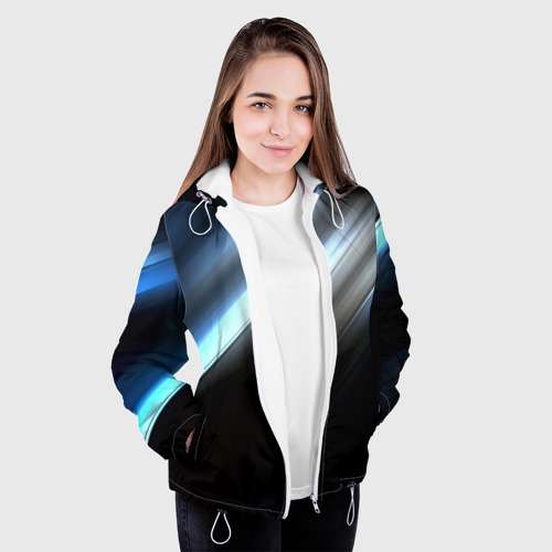 Женская куртка 3D Полосы, цвет белый - фото 4