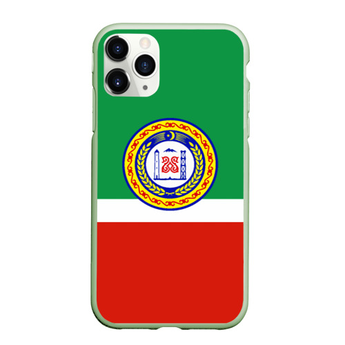 Чехол для iPhone 11 Pro матовый Чеченская Республика, цвет салатовый