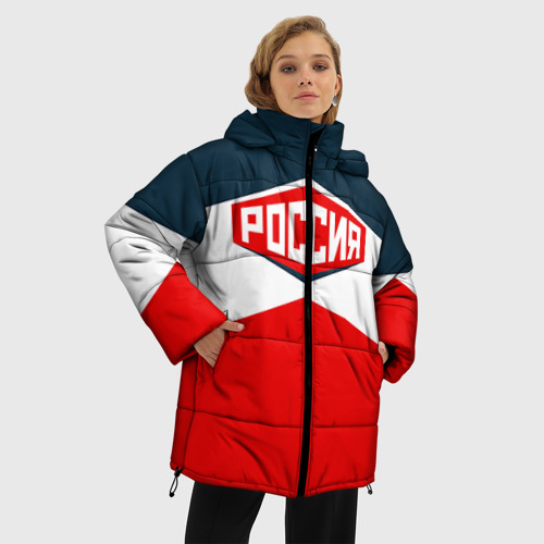 Женская зимняя куртка Oversize Россия СССР, цвет красный - фото 3