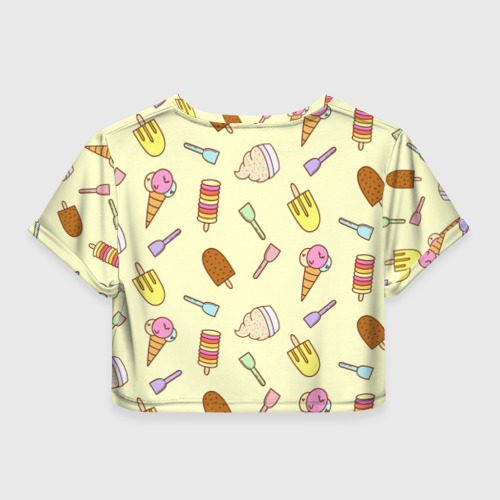 Женская футболка Crop-top 3D Мороженки, цвет 3D печать - фото 2