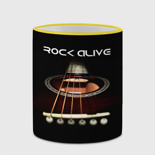 Кружка с полной запечаткой Rock alive, цвет Кант желтый - фото 4
