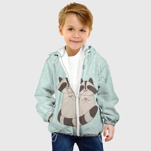Детская куртка 3D Влюбленные еноты, цвет белый - фото 3