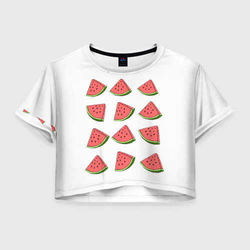 Женская футболка Crop-top 3D Tumblr fruit LAD, цвет 3D печать