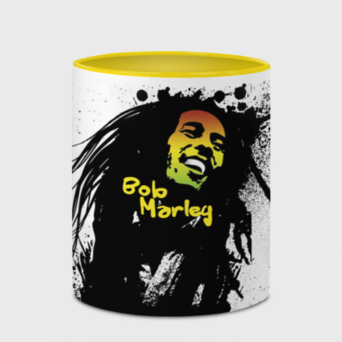 Кружка с полной запечаткой Bob Marley, цвет белый + желтый - фото 4