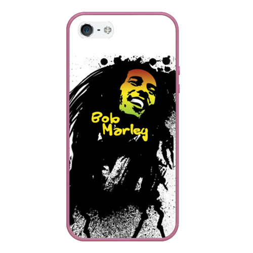 Чехол для iPhone 5/5S матовый Bob Marley, цвет розовый