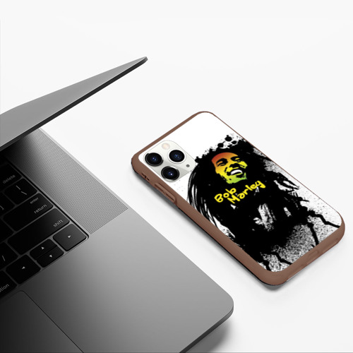 Чехол для iPhone 11 Pro матовый Bob Marley, цвет коричневый - фото 5