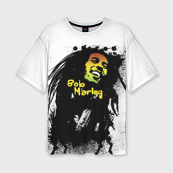 Женская футболка oversize 3D Bob Marley