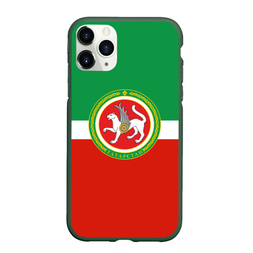 Чехол для iPhone 11 Pro матовый Татарстан, цвет темно-зеленый