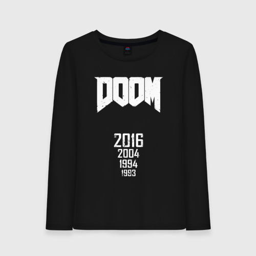 Женский лонгслив хлопок Doom 2016, цвет черный