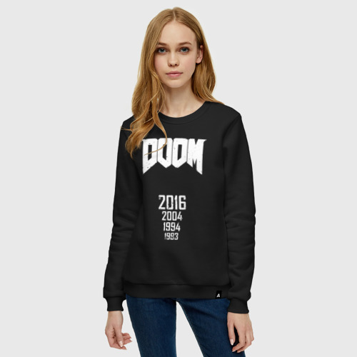 Женский свитшот хлопок Doom 2016, цвет черный - фото 3