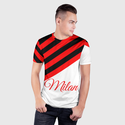 Мужская футболка 3D Slim AC Milan - фото 3