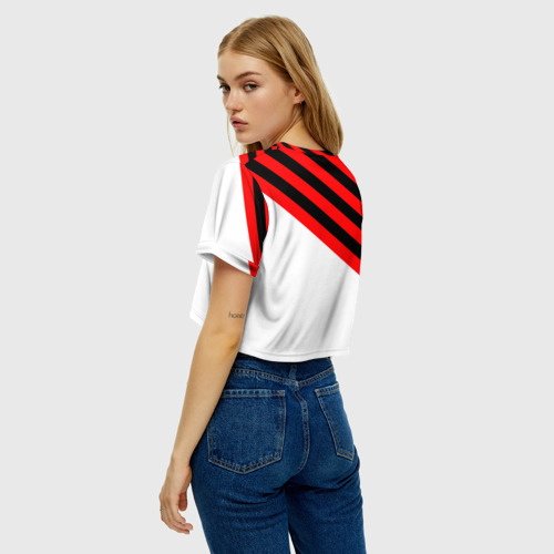 Женская футболка Crop-top 3D AC Milan, цвет 3D печать - фото 5