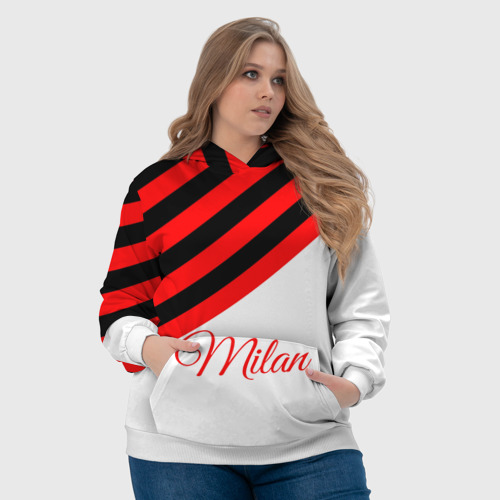 Женская толстовка 3D AC Milan, цвет 3D печать - фото 6
