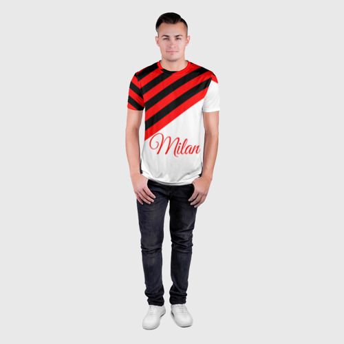 Мужская футболка 3D Slim AC Milan, цвет 3D печать - фото 4