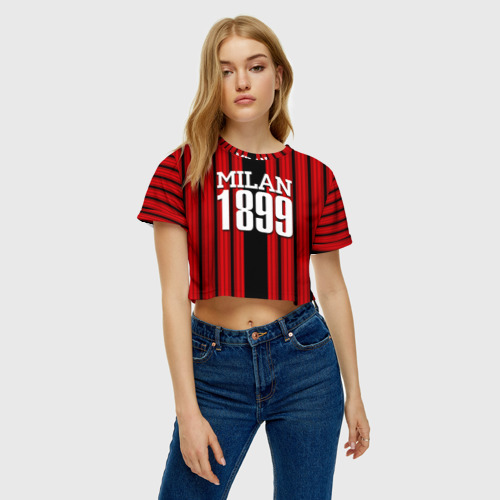 Женская футболка Crop-top 3D Милан 1899, цвет 3D печать - фото 3