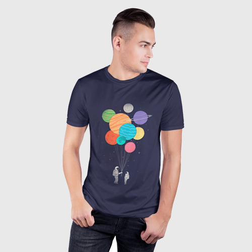 Мужская футболка 3D Slim Космонавт 3, цвет 3D печать - фото 3
