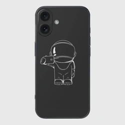 Чехол для iPhone 16 силиконовый с защитой камеры Космонавт 5
