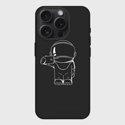 Чехол силиконовый для Apple iPhone 15 Pro Мax матовый Космонавт 5