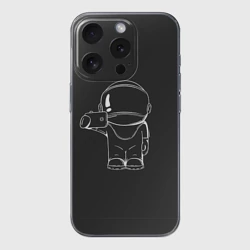 Чехол для iPhone 15 Pro Max силиконовый с защитой камеры Космонавт 5