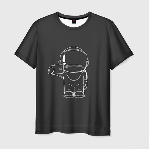 Мужская футболка с принтом Космонавт 5, вид спереди №1