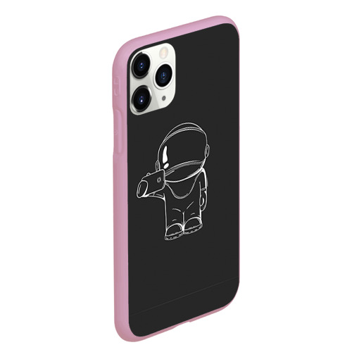Чехол для iPhone 11 Pro Max матовый Космонавт 5, цвет розовый - фото 3