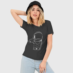 Женская футболка 3D Slim Космонавт 5 - фото 2