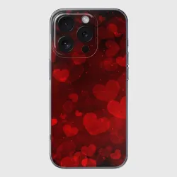 Чехол для iPhone 16 Pro Max силиконовый с защитой камеры Сердечко