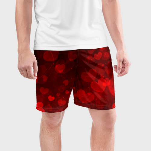 Мужские шорты спортивные Сердечко, цвет 3D печать - фото 3