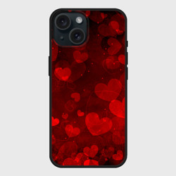 Чехол силиконовый для Apple iPhone 15 матовый Сердечко