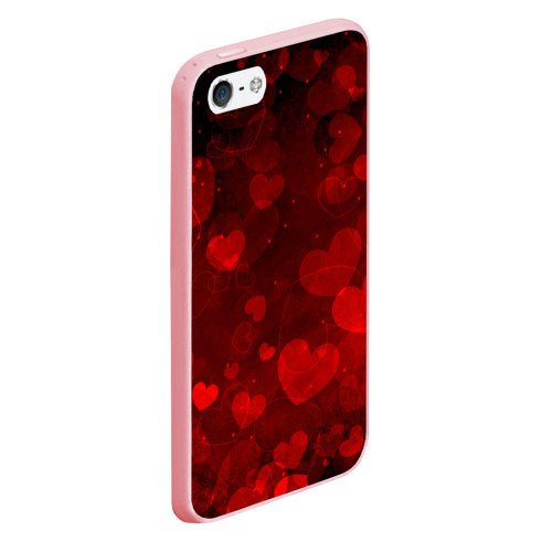 Чехол для iPhone 5/5S матовый Сердечко, цвет баблгам - фото 3