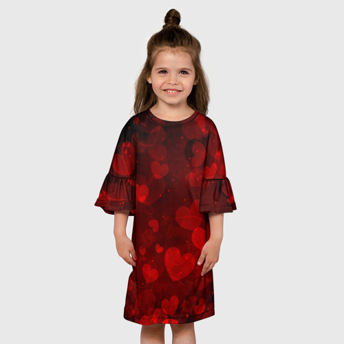Детское платье 3D с принтом Сердечко, вид сбоку #3