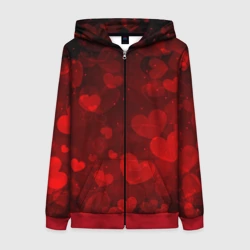 Женская толстовка 3D на молнии Сердечко