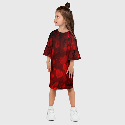 Детское платье 3D с принтом Сердечко, фото на моделе #1