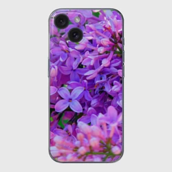 Чехол для iPhone 15 силиконовый с защитой камеры Сирень