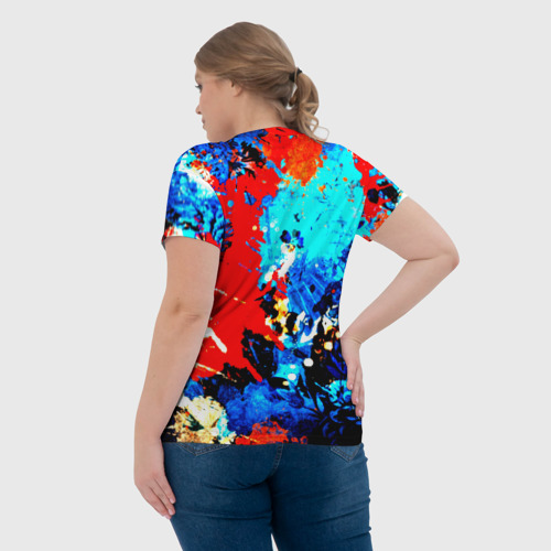 Женская футболка 3D Абстракция красок, цвет 3D печать - фото 7
