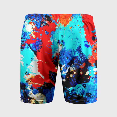 Мужские шорты спортивные Абстракция красок, цвет 3D печать - фото 2