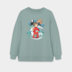 Женский свитшот oversize без начеса хлопок Унесенный призраками