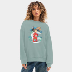 Женский свитшот oversize без начеса хлопок Унесенный призраками - фото 2
