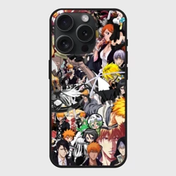 Чехол силиконовый для Apple iPhone 15 Pro Мax матовый Блич персы паттерн