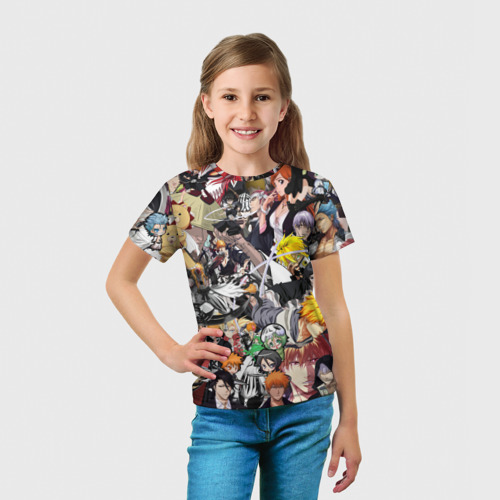 Детская футболка 3D с принтом Блич персы паттерн, вид сбоку #3