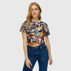 Женская футболка Crop-top 3D Блич персы паттерн - фото 2