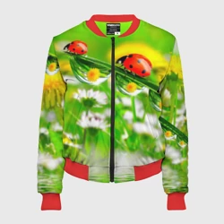 Женский бомбер 3D Макро