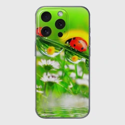 Чехол для iPhone 15 Pro Max силиконовый с защитой камеры Макро