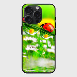 Чехол силиконовый для Apple iPhone 15 Pro матовый Макро