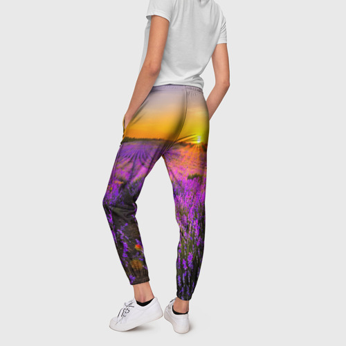 Женские брюки 3D Лавандовое поле, цвет 3D печать - фото 4