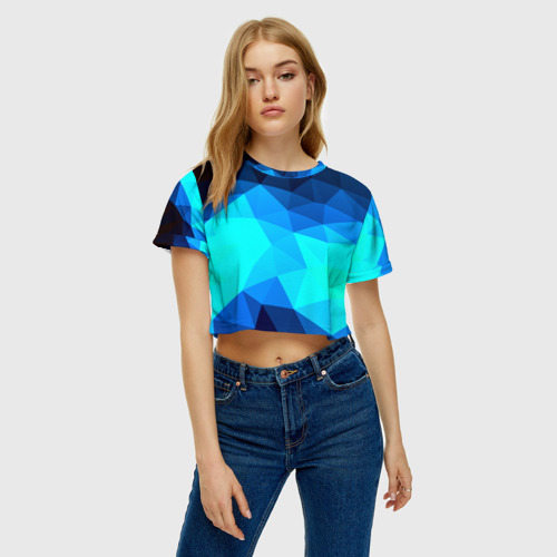 Женская футболка Crop-top 3D Pilygon, цвет 3D печать - фото 4