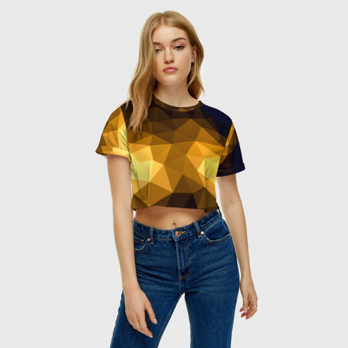 Женская футболка Crop-top 3D Абстракция, цвет 3D печать - фото 3