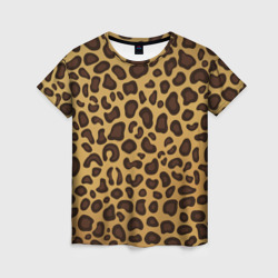 Женская футболка 3D Окрас леопарда