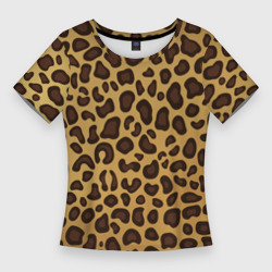 Женская футболка 3D Slim Окрас леопарда