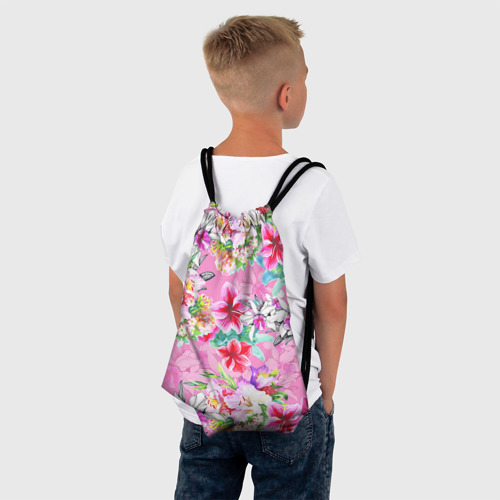 Рюкзак-мешок 3D Цветы розовые - фото 4